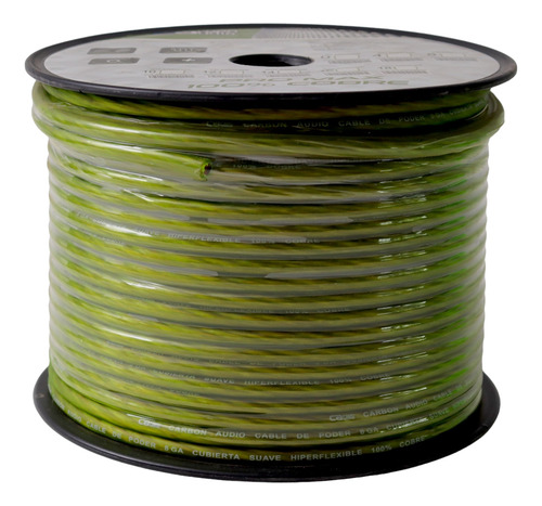 Rollo 75mt Cable 100% Cobre Cal. 8 Carbón Audio