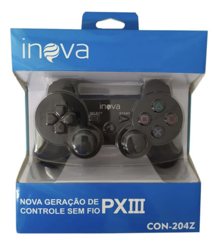 Controle Joystick Sem Fio Px3  Inova Con-204z Cor Preto