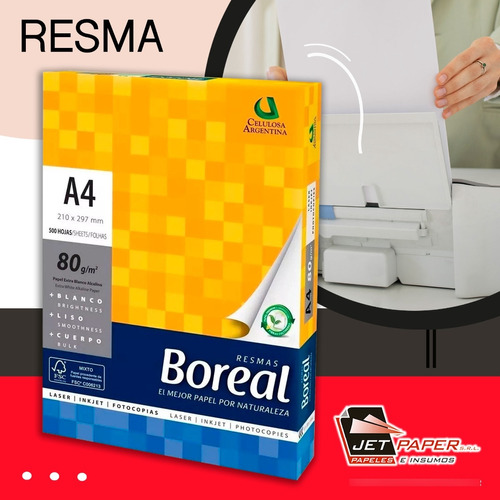 Boreal A4 80 Gr 21x29.7cm X 500 Hs Envio Gratis Zona Sur