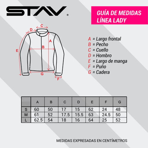 Imagen 8 de 8 de Campera Moto Stav Lady Protection Abrasion Control