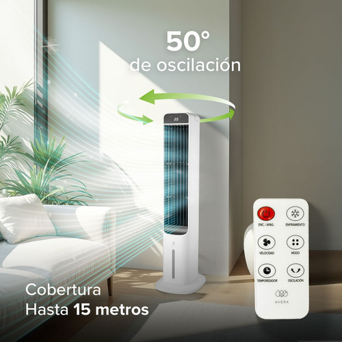 Enfriador De Aire 5l, 3 Velocidades Y Control Avera Enfair5l Blanco