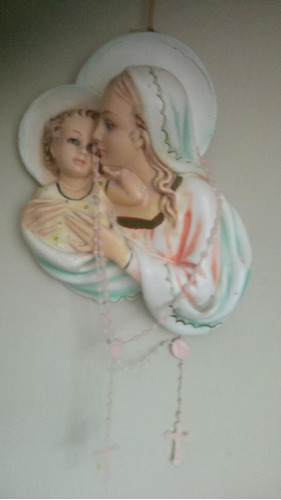 Imagen Virgen Y Niño Con Un Rosario