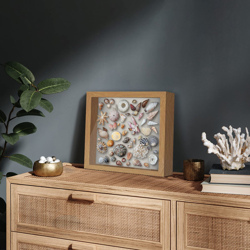 Marco Shadow Box Americanflat De Roble Oscuro, 28 X 28 Cm, C