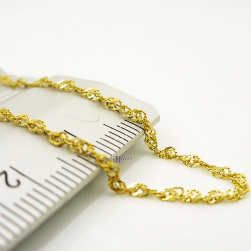 Cadenas Oro 18 K Hombre Mujer Modelo Singapur 2.3 Grs 60 Cm Color Dorado