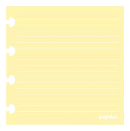 Refil Baby Pequeno Pautado Amarelo Baunilha 90g/m2 Pop Disc