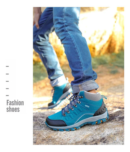 Zapatos De Trekking Altos Con Forro Polar Sin Marca Para Par