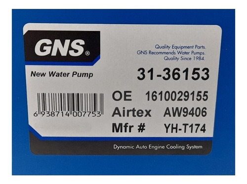 Bomba De Agua Yaris 1.3 2000 2001 2002 2003 2004 2005 Sol