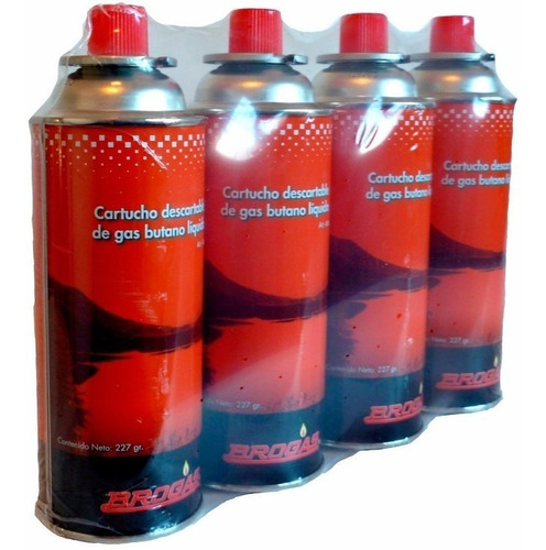 Cartucho De Gas Butano X 4 Unidades Descartable 227 Grs.