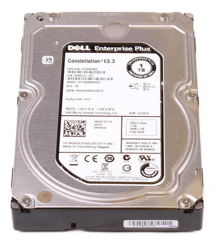 Hd Dell 1tb 7.2k 3.5 Sas 6gbps 0p3hc0 P3hc0 St1000nm0023