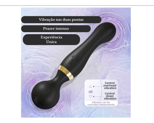 Massageador Elétrico Íntimo 2cabeças: 8 Modos 28vi-bra-ção Preto