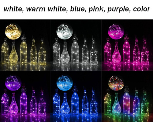Kit 20 Luces Navideñas Para Botellas De Exterior
