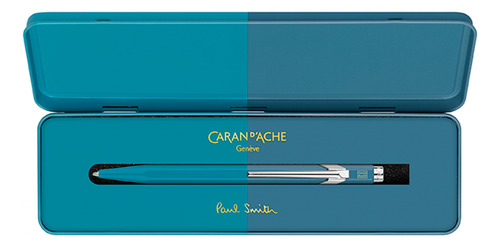 Caneta Esferográfica Caran D Ache Paul Smith Cyan Steel