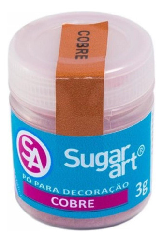 Pó  Comestível Cobre Corante Decorar Bolo Sugar Art - 3g