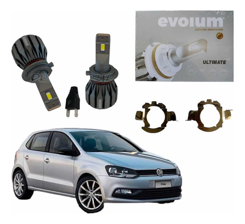 Kit Focos Led H7 Para Vw Polo Bases 15000 Lúmenes Chip Csp