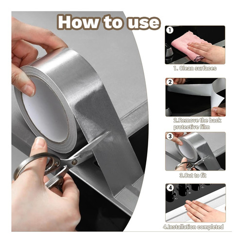 Foil De Aluminio Qoqooice Cinta De Conducto Plateado De 2 99