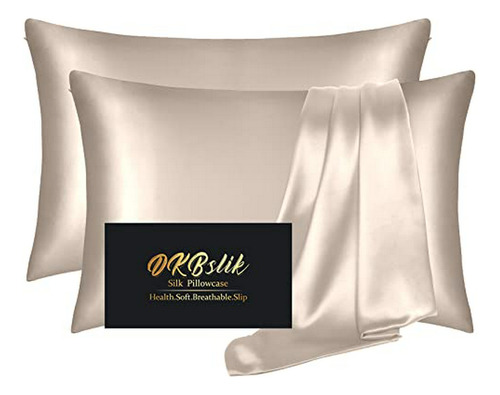 Funda De Almohada De Seda 2 Pack, Suave Y Anti Acné, Set De