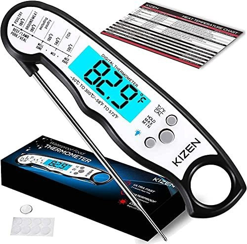 Kizen Digital Meat Thermometers For Cooking - Waterproof Ins