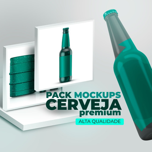 Pack Mockups Garrafas E Latas De Cerveja, Barril De Chopp