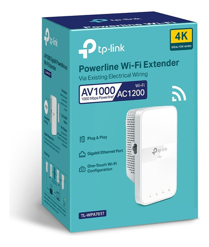 Tp-link Extensor Wifi Ac1200 Powerline Tl-wpa7617 Av1000