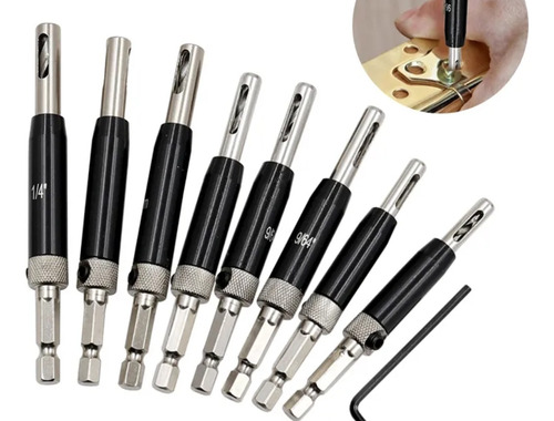 Brocas Para Bisagra Auto Centrante P/carpintería Exagonal 8u