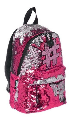 Mochila Espalda Lentejuelas Rosa 16 P Lsd - Sharif Express Color Fucsia