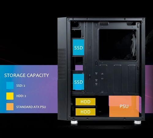 Imagen 9 de 9 de Gabinete Gamer Raidmax H704 Aureola Vidrio Templado