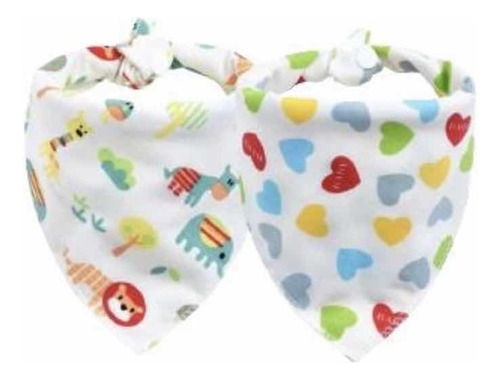 Pack 2 Baberos Bandanas Bebés Algodón