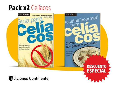 Pack Oferta 2 Libros Para Celiacos (comer Sin Gluten)
