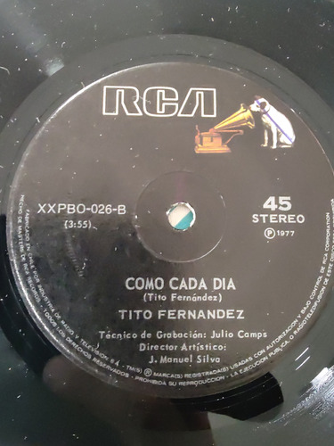 Vinilo Single De Tito Fernandez - Como Cada Dia( P5