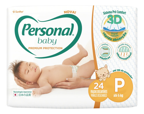 Fraldas Personal Baby Premium Protection P