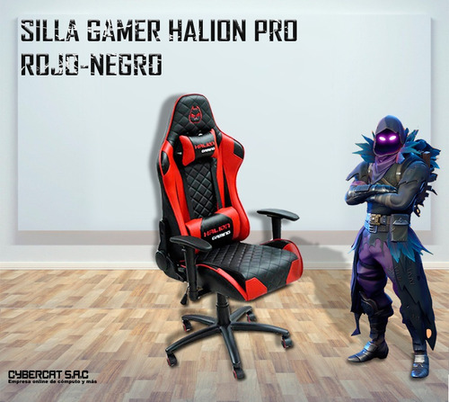 Silla Gamer Halion Pro Gaming Negro- Rojo
