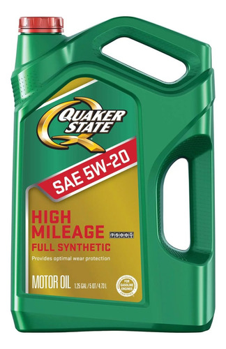 Aceite Sintetico Quaker State 5w20 High Mileage 4.73 Litros