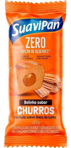 Bolinho Sabor Churros Zero Adição De Açucares Suavipan 40g