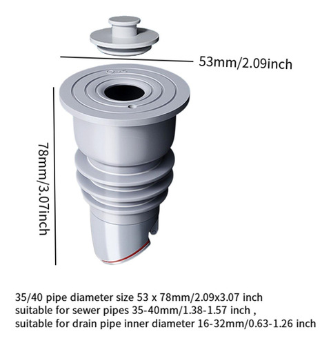 Tapón De Sellado De Tubería De Drenaje Tapón 53 X 78 Mm