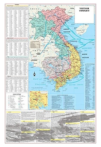 Mapas Enfriar Búho Guerra De Vietnam Conflicto Pared Cartel 