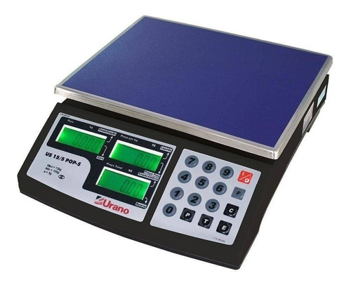 Balança Comercial Digital Urano Us Pop-s 15kg 90v/240v Preto 368 mm X 118 mm