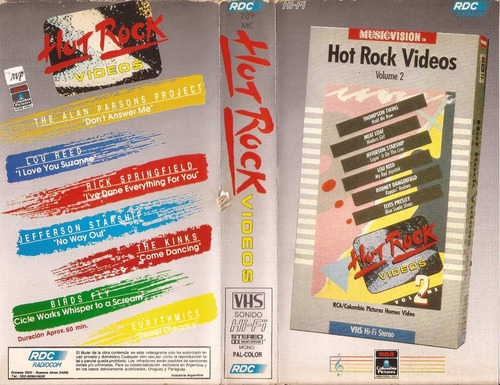 Hot Rock Videos Vhs Lou Reed Eurythmics Alan Parsons Etc...