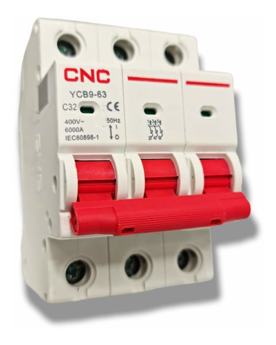 Imagen 1 de 4 de Interruptor Automático 3x32a Curva C 6ka Cnc