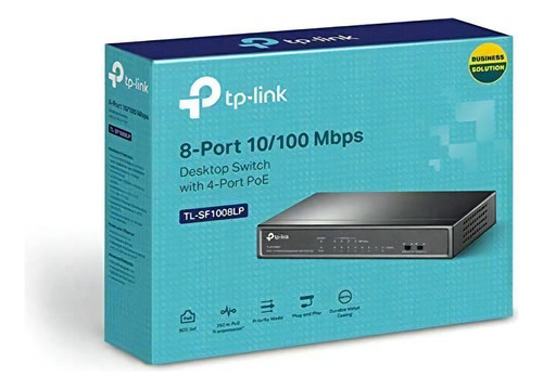 Tp-link Switch Poe De 8 Puertos 10/100mbps /poe 4 Puertos/