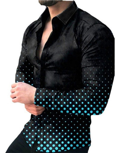 Camisa Manga Larga Hombre Impresión 3d