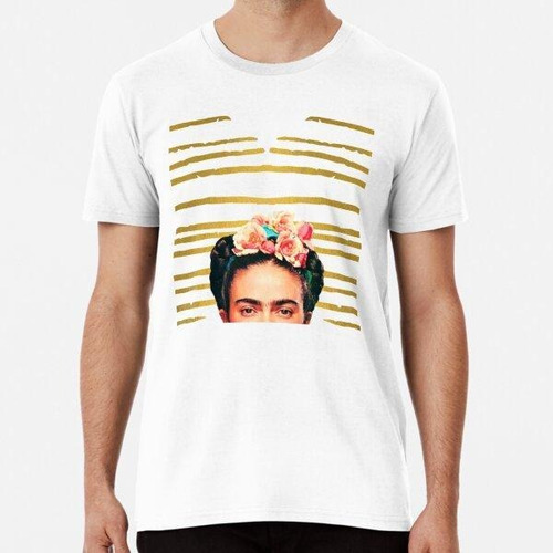 Remera Estampado De Frida Kahlo, Flores, Foto En Color. Algo