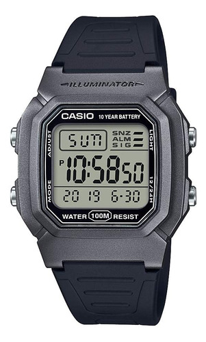 Casio Mens W-800hm-7avcf Reloj Clásico De Cuarzo Negro Con P