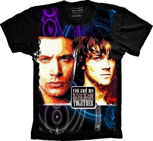 Camiseta Geek Plus Size Série De Tv Supernatural Dean E Sam