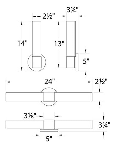 Aplique De Pared Led Energy Star Wac Turbo De 14 Pulgadas 35
