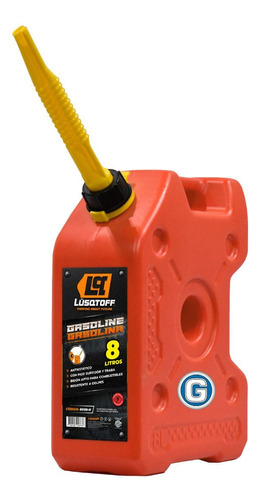 Bidón Combustible Chato 8 Lts Pico Be08-n Lusqtoff Naranja