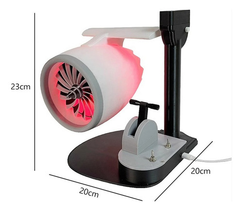 Ventilador Humidificador Sobremesa En Forma Turbina Con Luz