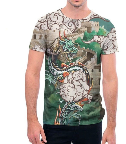 Polera Muralla China, Diseños Unisex. All Over Print