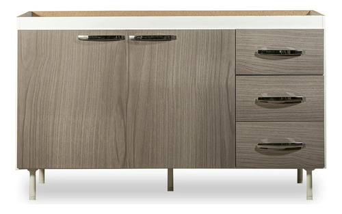 Bajo Mesada Máximo Acapulco 140 Cm Blanco/gris