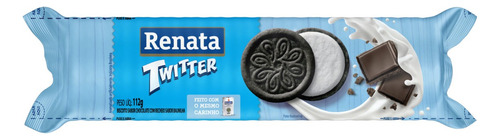 Biscoito Chocolate Recheio Baunilha Renata Twitter Pacote 112g