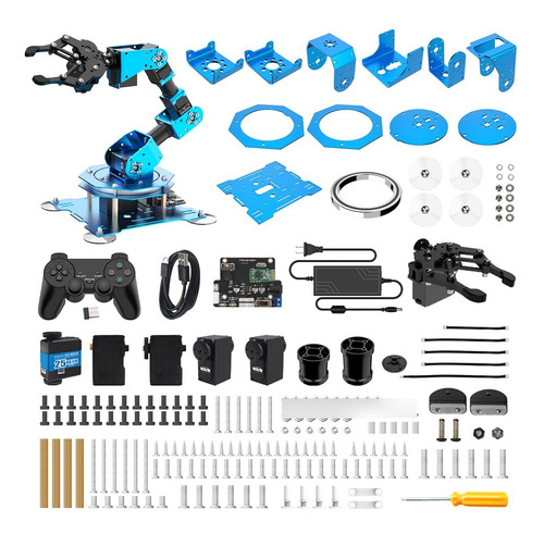 Brazo Robótico Programable Metálico 6dof Con Control Inalámb